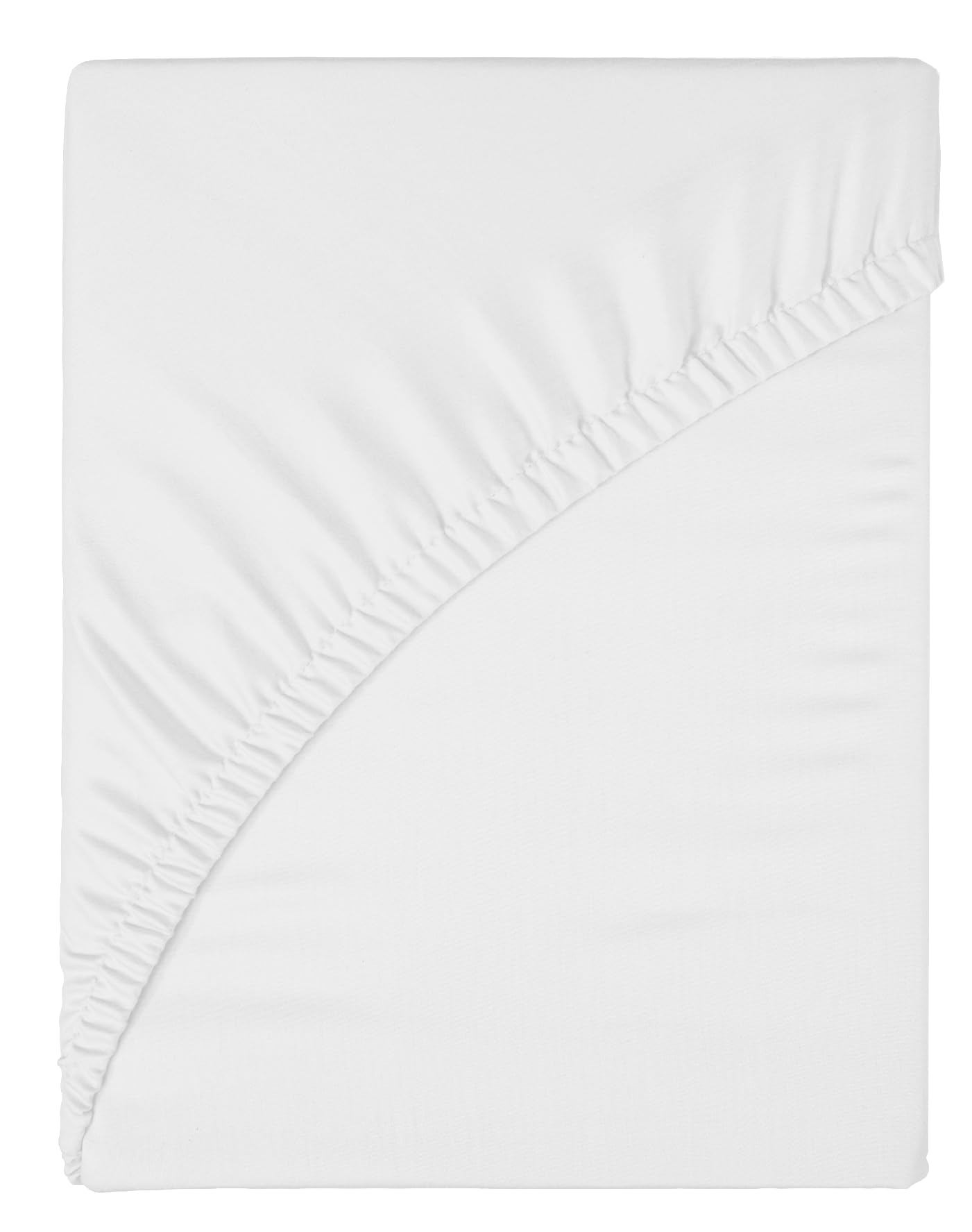 Funky Gadgets King Size Fitted Sheets White Deep Pocket 12 Inch (30cm) 90 GSM Soft Brushed Microfiber Bed Sheets Easy Care Bottom Sheet (152 X 200cm)