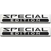 2Pcs Metal Special Edition Logo SUV Rear Trunk Side Sport Emblem Luxury Sticker Badge (Silver Black)