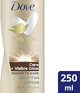 Dove Visible Glow Gradual Self-Tan Lotion Medium to Dark 250ml White view 3