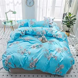 LSXA Ropa de Cama 4 Piezas Juego de Funda nórdica Funda de Almohada