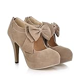 Fashion Vintage Womens Small Bowtie Platform Pumps Ladies Sexy High Heeled Shoes