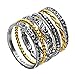 PZ 925 Sterling Silver Set of 6 Stacker Rings