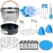 15 Pieces Pressure Cooker Accessories Set Compatible with Instant Pot Accessories 6 qt 8 Quart - Steamer Basket, Springform Pan, Stackable Egg Steamer Rack, Egg Bites Mold, Kitchen Tongs & More primary