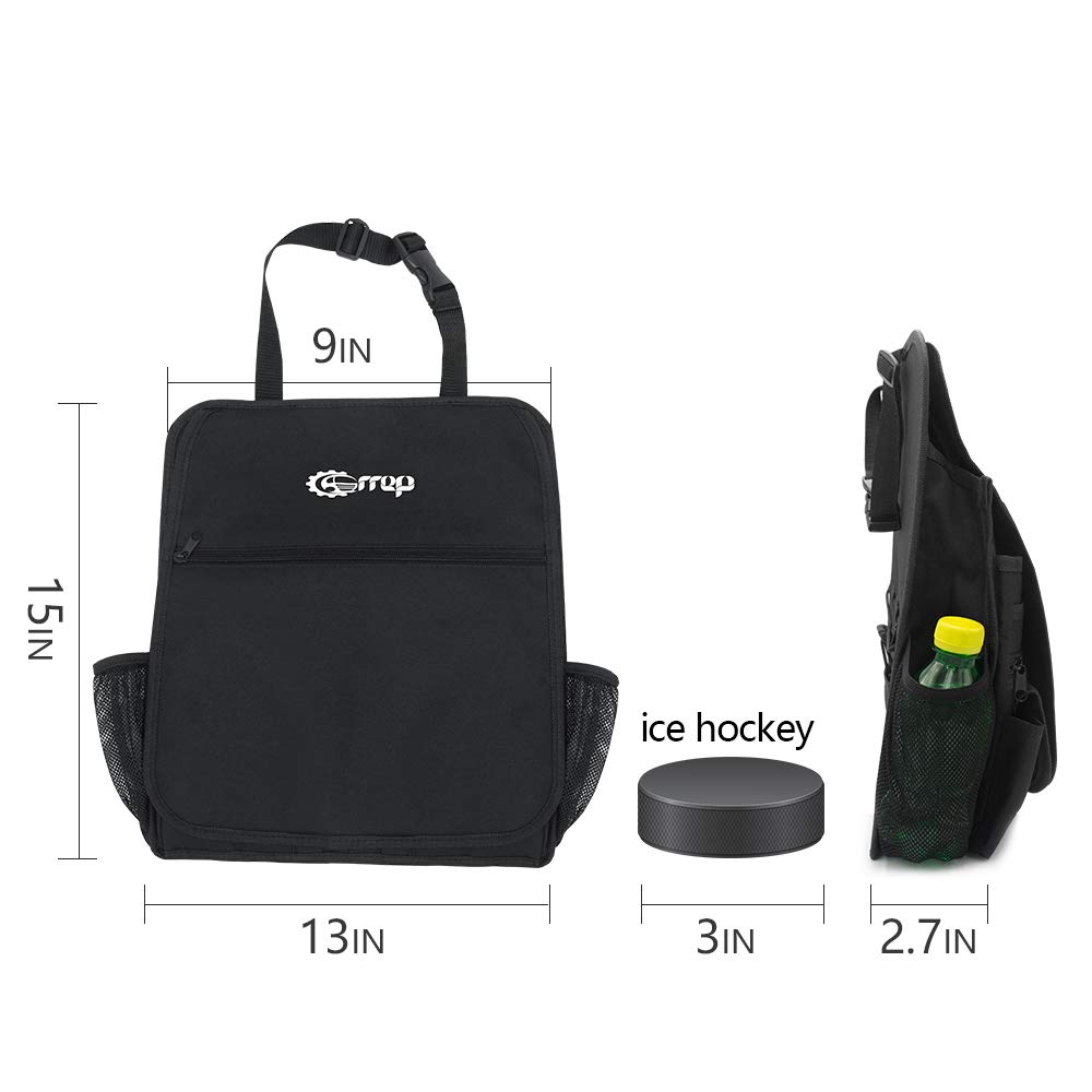 Carrep Car Front Seat Organizer,15 Pockets-Car Seat Organizer with Adjustable Strap, Laptop and Tablet Storage for Business Commuters and Law Enforcement/Police Officers