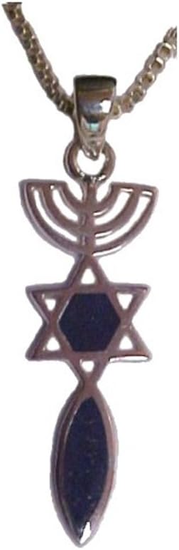 Wholesale Christian Gifts Silver & Lapis Messianic Necklace