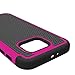 Galaxy S6 Case, Bastex Heavy Duty Hybrid Armor Case - Soft Black Silicone Cover Hard Hot Pink & Black Case for Samsung Galaxy S6 G920