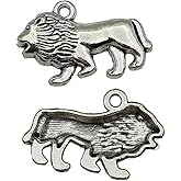30PC Antique Silver Lion Animal Charms Pendants for Jewelry Bracelet Necklace DIY Craft Making 29x18x4mm