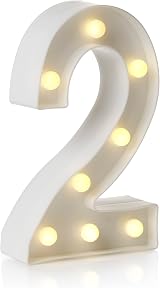 Auraglow LED Alphabet Letter & Number Lights Battery Powered, 4 Hour Timer