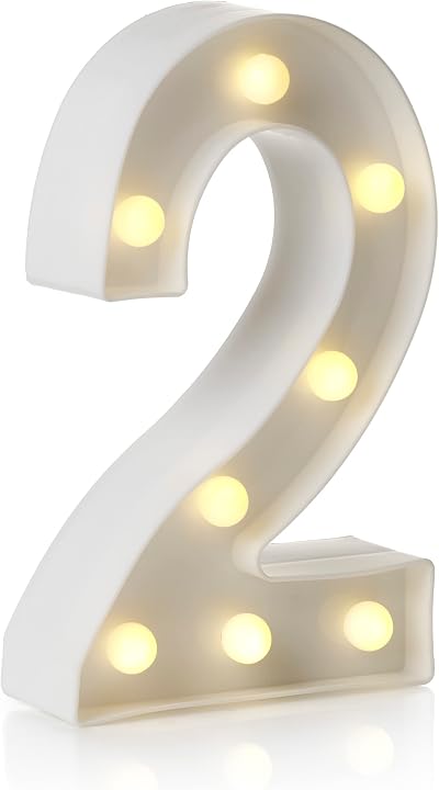 Auraglow LED Alphabet Letter & Number Lights Battery Powered, 4 Hour Timer