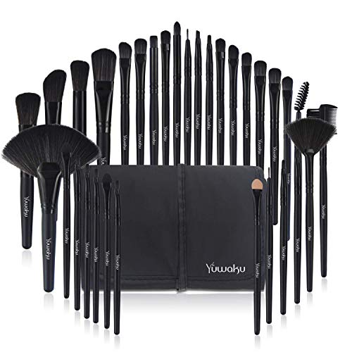 Make-Up-Pinsel-Set-Professionelles-32-pcs-Kosmetikpinsel-Foundation-Gesicht-pinsel-Augen-pinsel-Lippen-pinsel-Lidschatten-Brush-with-schwarze-Nylon-tasche-32er-in-Black