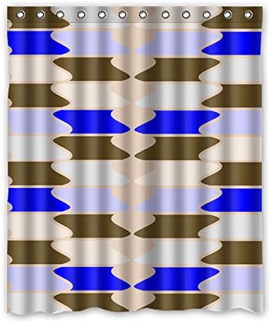 Fashion stripe background splice pattern design Polyester Fabric Waterproof bathroom Shower Curtain 60"x72" (152cm x 183cm)