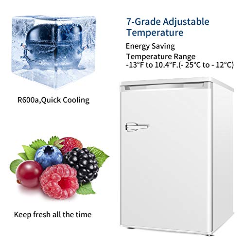 Kismile 3.0 Cu.ft Compact Small Freezer, Upright Freezer with Single