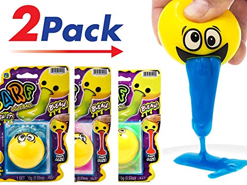 JA-RU Emoji Barf Ooze Ball (Pack of 2) Squishy Slime Putty Ball | Item #5299-2sl
