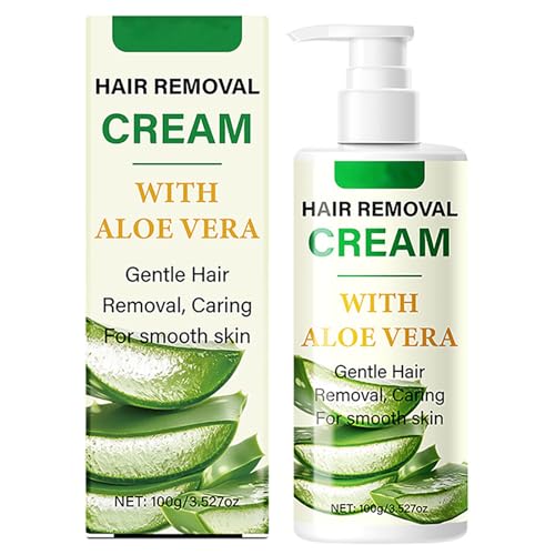 Hair Removal Cream for Men & Women, Aloe Vera Facial Depilatory… at Amazon