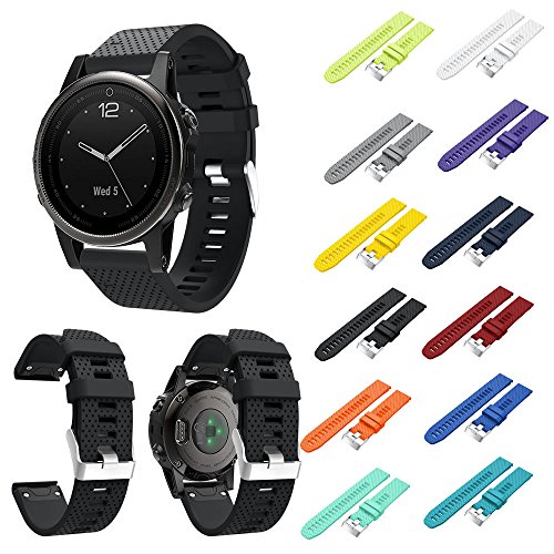 Amazon Garmin Fenix Band Replacement Hmlai Garmin Fenix 5S GPS Watch Band,  2017 Replacement Silicagel - Main Image