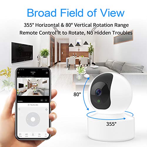 Wireless Cameras for Home Security KXLY 1080p HD WiFi Camera 2-Way Audio Surveillance Camera with Remote Control, Sound Detection and Motion Tracking for Baby/Pet Monitor with iOS&Android