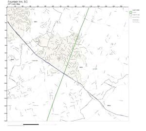 Amazon.com: ZIP Code Wall Map of Fountain Inn, SC ZIP Code Map Not