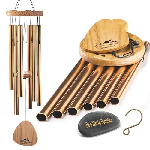 UpBlend Outdoors Carillon éolien pour extérieur – Carillon éolien en bronze de 73,7 cm pour l'extérieur, carillon éolien harmonique pour l'extérieur, carillon éolien pour maman, grand-mère, carillon à