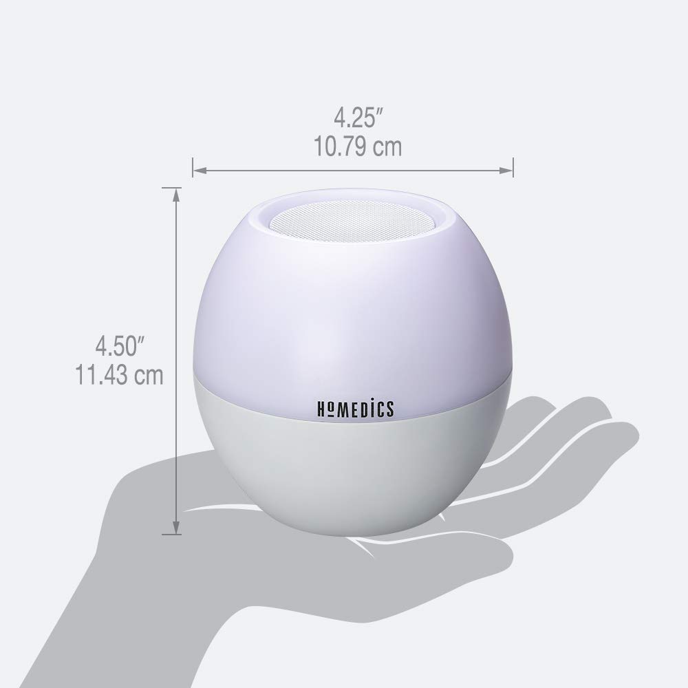 Homedics Sound Machine for Adults or Babies, White Noise Sound Machine with a Sunrise Alarm Clock, Bluetooth Speaker, Night Light with 7 Colors and Auto-Shut Off