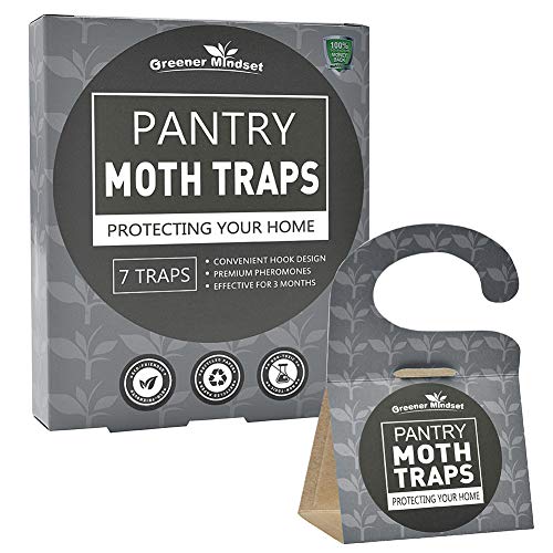 Greener Mindset Pantry Moth Traps 7-Pack with Premium Pheromone Attractant | Most Effective Trap Available | Non-Toxic Safe No Insecticides