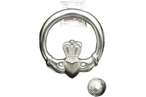 Exclusively Irish Claddagh Circular Door Knocker for Front Door - Antique Cooper|Polished Brass |Satin Nickel Knocker Ireland Home Décor 5.5'x 5.5'