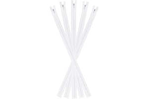 uxcell Invisible Zippers, 5pcs 18inch Nylon Hidden Sewing Zippers for Sewing DIY Handmade Crafts Garment Clothes Tailor, Whit
