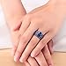 Castillna Black Sterling Silver Princess Cut Created Blue Sapphire Engagement Wedding Bridal Rings Set