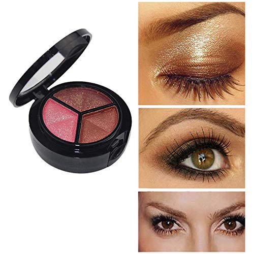 WNTblue 3 Colors Eyeshadow Palette Multi-Reflective Nude Matte Glitters Shimmers Concealer Base Shades Waterproof Long Lasting Eye Shadow Makeup Pallete (A)