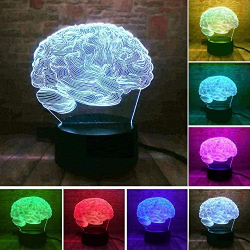Luminous Brain Cerebellum Amroe 7 Color Gradient Illusion Night Light Table Desk Bedroom Kid Child Bedside Home Decor