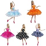 FairyStar Beautiful Fashion Ballet Skirt Dress Set for Barbie Doll Girls' Birthday Gift (5 Kind Styles)