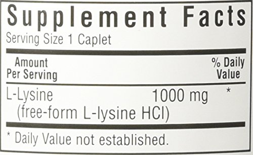 Bluebonnet L-Lysine 1000 mg Capsules, 50 Count
