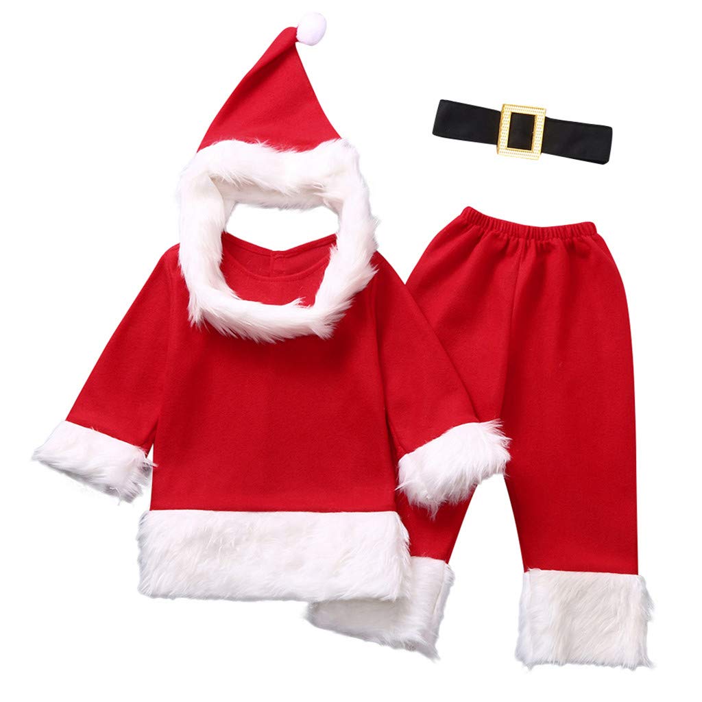 Felz Conjuntos Bebe Nina Nino Otono Invierno Navidad Papa Noel Ropa Cosplay Para Bebe Nina Nino Recien Nacido Tops Pantalones Gorro Navideno Y Cinturon Ropa De Rendimiento 1 6 Anos Chaquetas Impermeables Bebe
