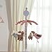 Lolli Living Baby Crib Musical Mobile w/Sparrow & Deers - Knitted Woodland Bird Safari Animal Characters | Hanging Decor w/Electronic Music Box for Newborn & Nursery Bedding/Crib | Baby Girl