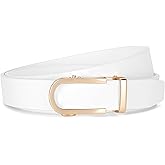 JASGOOD Women Leather Ratchet Belt for Jeans Pants Dresses Adjustable Belt with Automatic Sliding Buckle, Width 1.2"