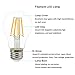 La Farah Filament Bulb A19 LED 6W, Type A Light Bulb, Non-Dimmable,LED Bulb 60 Watt Equivalent, 600 lumen, 2700K Warm White,E26 LED Edison Bulb Clear, 120v, ETL Listed -Pack of 6