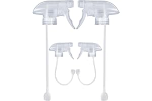 TERESRY 4 Pack 360° Spray Nozzles for 8oz, 16 oz Glass Spray Bottles, Spray Nozzles with Mist Stream Sprayer for Kitchen, Garden, Home and Office, Cleaning Solutions