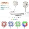 Hands-Free-Neck-Fan-Portable-Neckband-Fan-2000mA-Battery-Capacity-Upgraded-USB-Rechargeable-Mini-Dual-Neck-Fan-with-LED-Light-3-Speeds-Modes-360-Rotating-for-Sports-Traveling-Office-White Hands-Free Neck Fan, Portable Neckband Fan, 2000mA Battery Capacity, Upgraded USB Rechargeable Mini Dual Neck Fan with…