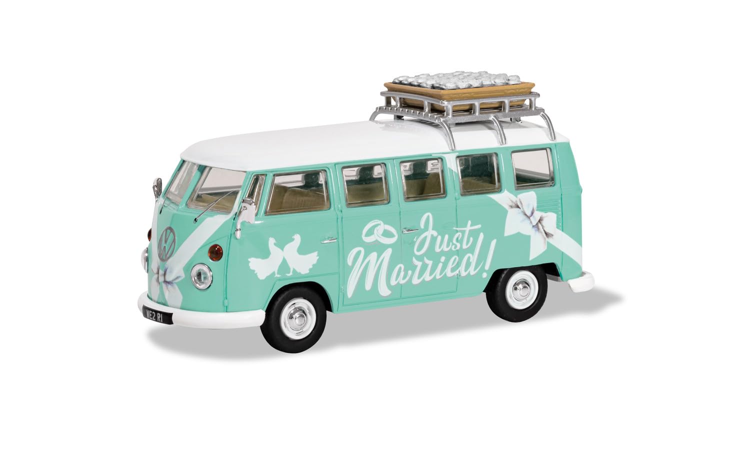 Corgi Diecast Model Cars - CC02737 Volkswagen Campervan Just Married - Men & Women Souvenir Gifts from UK - Small Die Cast Toy Car Models for Boys, Gift for Motor Enthusiasts