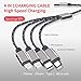 SIQIWO USB Fast Charging Cable, Multi 4 in 1 Charge Cord 3A (4FT/2Pack). with 2Phone/Type C/Micro USB Charger Port Connector. Compatible with Phone/Samsung Galaxy/Google Pixel/Sony/LG and More (Gray)