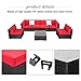 Peachtree Press Inc Kinsunny 7 Piece Outdoor Patio Furniture Set - Outdoor Sectional Conversation Furniture Chair with Coffee Table, Patio Sectional for Garden,Backyard（Burgundy）