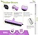 Anoda Rubber Broom Pet Hair Carpet Rake & 59 inch Telescoping Handle- Floor Squeegee Push Broom and Dustpan Set for Dog Hair Clean up. The Microfiber Cleaning Cloth attaches to The Kitchen Broom.