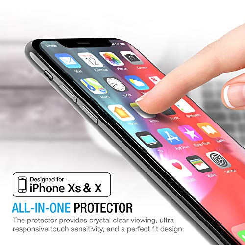 iPhone X Screen Protector, Maxboost (Clear, 3 Packs) iPhone X Tempered Glass Screen Protectors
