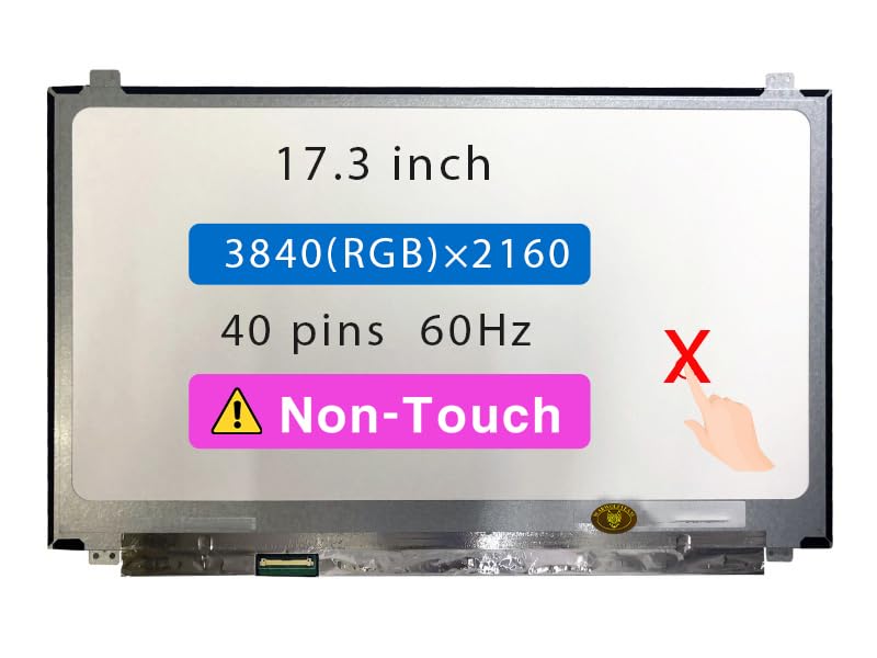 Photo 1 of 17.3" Screen Replacement for HP OMEN X 17T-AP000 UHD 3840×2160 40 pins 60HZ LCD Non-Touch Display Panel