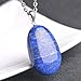 iSTONE Natural Gemstone Natural Lapis Lazuli Water Drop Pendant Necklace with Stainless Steel Chain 20 Inch