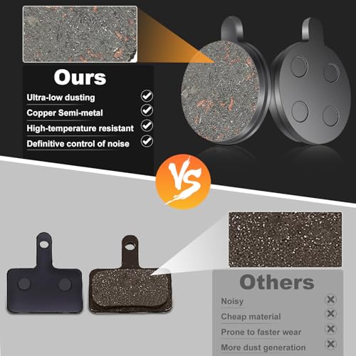 4 Pairs Disc Brake Pads, Brake Pads Brake Disc Rotor, Electric Scooter Brake Pads, Semi Metal Brake Pads Replacement for 10in Electric Scooter