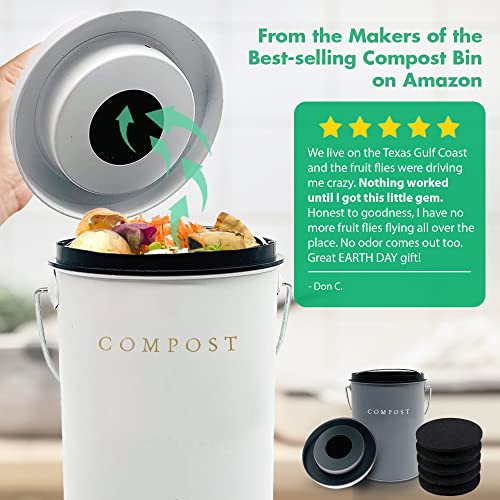 Compost Bin Kitchen Charcoal Filter, 3Years 12Pack Kitchen Compost