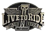 Harley-Davidson Men's #1 Live To Ride Belt Buckle Chrome HDMBU10400