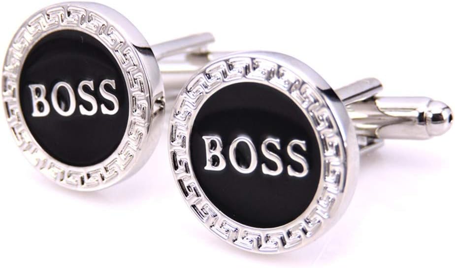 YYXXX Cufflinks,Joker Business Casual Classic Metal Fashion Simple Personality Men's Wedding Jewelry, Black