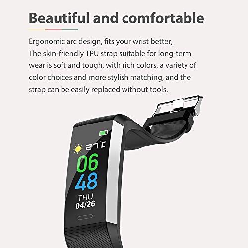 gdfh Fitness Tracker with Body Temperature Heart Rate Sleep Monitor, IP67 Waterproof Smart Fitness Watch with Step Counter Call Message for Women Men Kids