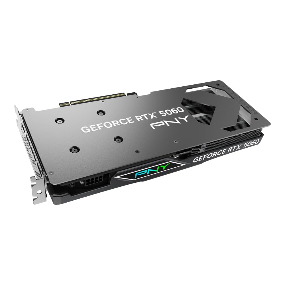 PNY NVIDIA GeForce RTX? 5060 8GB ARGB Overclocked Triple Fan Graphics Card (DLSS 4, PCIe 5.0, HDMI/DP 2.1, 2-Slot, Epic-X? RGB Lighting)